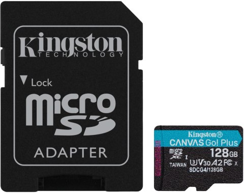 Karta pamięci microSD 128GB Kingston CanvasGo! Plus 200MB/s A2 U3 V30 + adapter KINGSTON