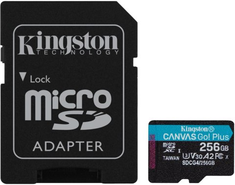 Karta pamięci microSD 256GB Kingston CanvasGo! Plus 200MB/s A2 U3 V30 + adapter KINGSTON
