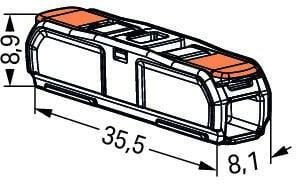 Szybkozłączka przelotowa uniwersalna LINKA/DRUT 2x 0,2-4mm2 WAGO 221-2411 (Paczka 60szt.) WAGO