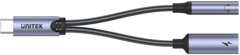 Unitek Adapter USB-C na minijack 3,5mm i USB-C 60W UNITEK