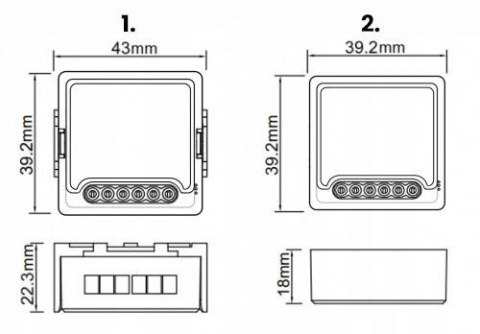 Moduł OXT mini przekaźnik 2 obw. bez N ZigBee TUYA T272 OXT
