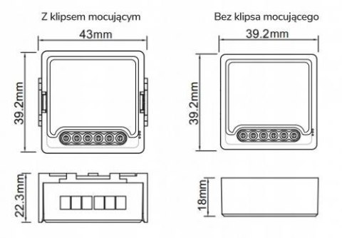 Moduł OXT mini przekaźnik 4 obwody WiFi TUYA T224 OXT