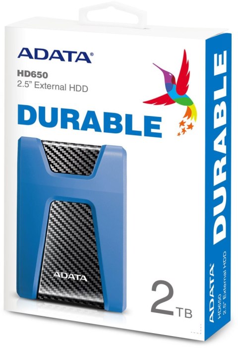 Adata DashDrive Durable HD650 2TB 2.5'' USB3.1 Niebieski ADATA