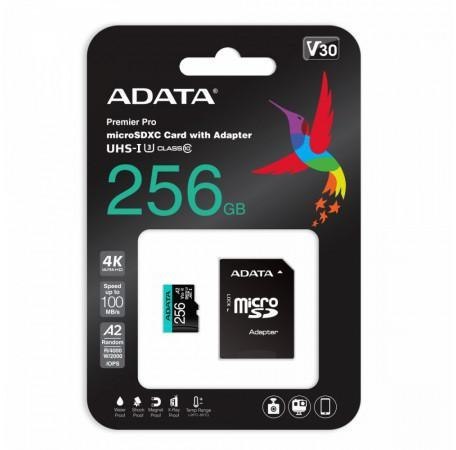 Adata Karta pamięci microSD Premier Pro 256 GB UHS1 U3 V30 A2 + adapter ADATA