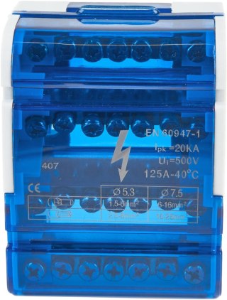 Blok rozdzielczy 4 pola 7 otworów VCX BLK 47 VCX