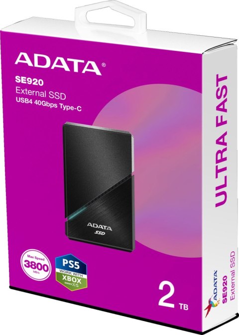 Dysk SSD Adata SE920 2TB USB4C 3800/3700 MB/s czarny ADATA