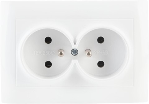 Gniazdo podwójne z uziemieniem VCX WESA LC 16 Biały VCX