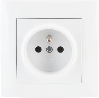 Gniazdo pojedyncze z uziemieniem VCX WESA LC 13 Biały VCX