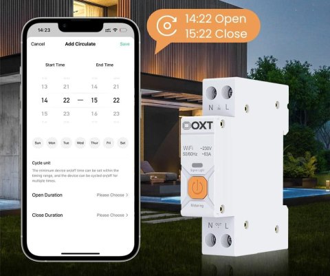 Inteligentny Sterownik OXT | 63A | Licznik | WiFi | Tuya T335 OXT