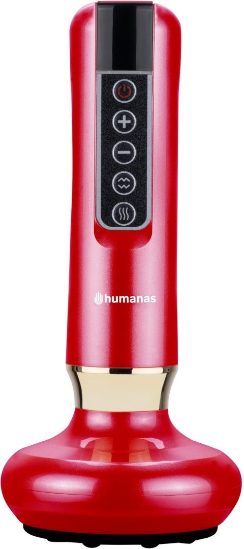 Masażer antycellulitowy z funkcją bańki chińskiej Humanas DermaSmooth - czerwony HUMANAS