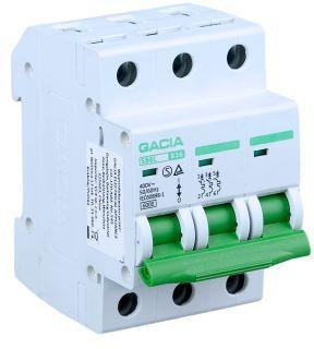 Wyłącznik nadmiarowoprądowy,6kA,B,3-pola,50A GACIA SB6L B 3P 50A GACIA