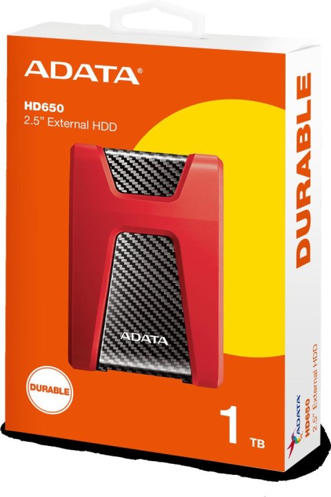 Adata DashDrive Durable HD650 1TB 2.5'' USB3.0 Czerwony ADATA
