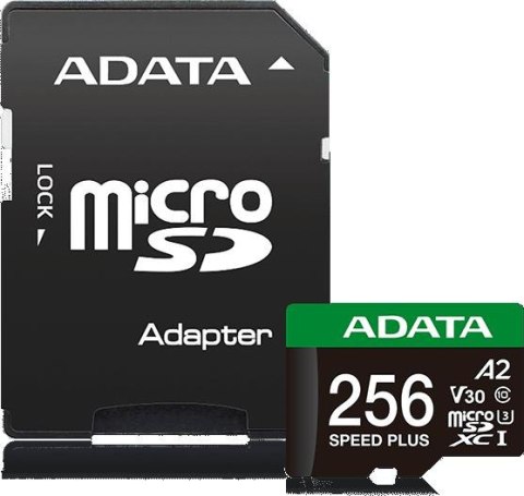 Adata Karta pamięci microSD Speed Plus 256GB UHS1 U3 V30 A2 180/160 MB/s ADATA