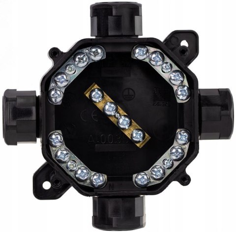 Puszka natynkowa hermetyczna PG16, IP 67 (5x4mm2), kolor czarny PAWBOL A.0035C PAWBOL