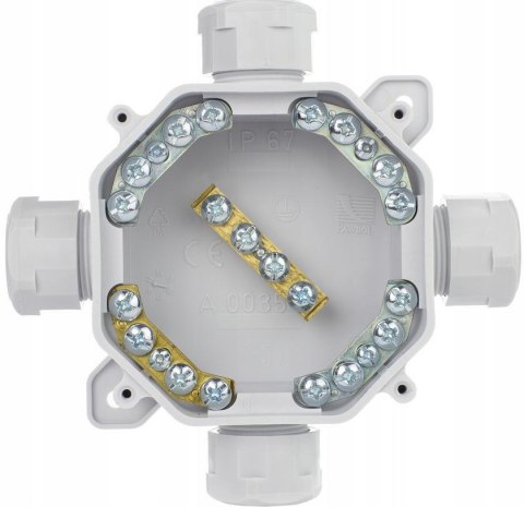 Puszka natynkowa hermetyczna PG16, IP 67 (5x4mm2), kolor szary PAWBOL A.0035 PAWBOL