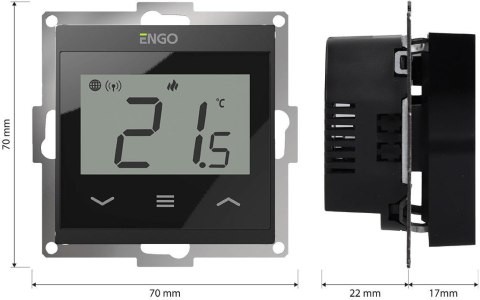 ENGO Controls E55-B - Internetowy, podtynkowy regulator temperatury do ramki 55x55, Wi-F ENGO CONTROLS