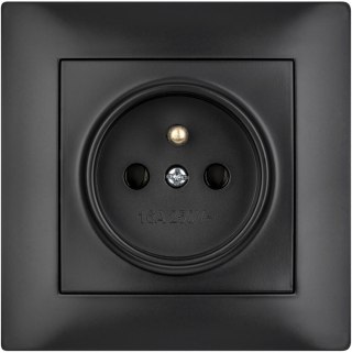 Gniazdo pojedyncze z uziemieniem VCX WESA LC 13 Czarny VCX