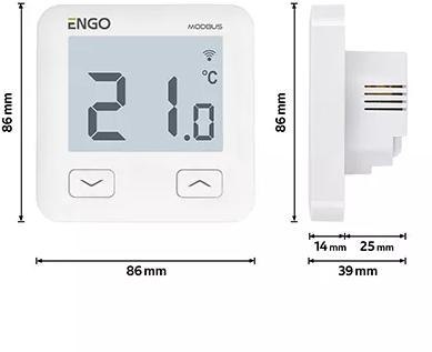 ENGO Controls E10-MBUSW - Internetowy, podtynkowy regulator temperatury, MODBUS, Wi-Fi, 230V, ENGO CONTROLS