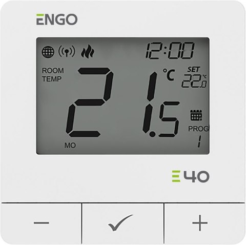 ENGO Controls E40-230W - Programowany, Internetowy natynkowy regulator temperatury ZigBee/868M ENGO CONTROLS