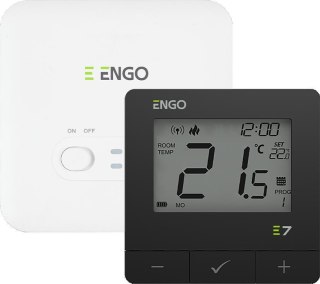 ENGO Controls E7-RFB - Programowany, bezprzewodowy regulator temperatury, czarny ENGO CONTROLS