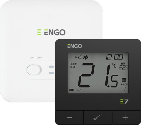 ENGO Controls E7-RFB - Programowany, bezprzewodowy regulator temperatury, czarny ENGO CONTROLS