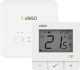 ENGO Controls E7-RFW - Programowany, bezprzewodowy regulator temperatury, biały ENGO CONTROLS