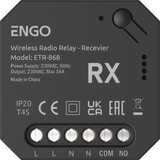 ENGO Controls ETR-868 - Przekaźnik bezprzewodowy EngoLink, sterowany radiowo, 868Mhz, 230V ENGO CONTROLS