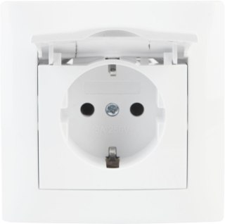 Gniazdo z klapką typ: schuko VCX WESA LC 18 Biały VCX