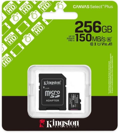 Karta pamięci microSD Kingston Canvas Select Plus microSDXC C10 UHS-I 256GB KINGSTON