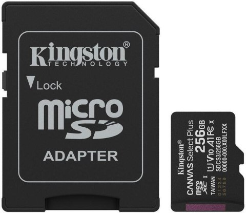 Karta pamięci microSD Kingston Canvas Select Plus microSDXC C10 UHS-I 256GB KINGSTON