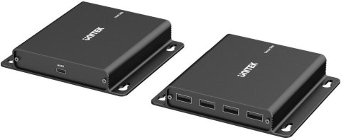 Unitek Przedłużacz USB-C na 4× USB-A przez Ethernet, zasięg do 150 m 480Mbps UNITEK