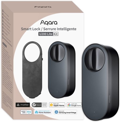 Aqara Smart Lock U200 Lite Czarny Inteligentny zamek do drzwi EL-D03D AQARA