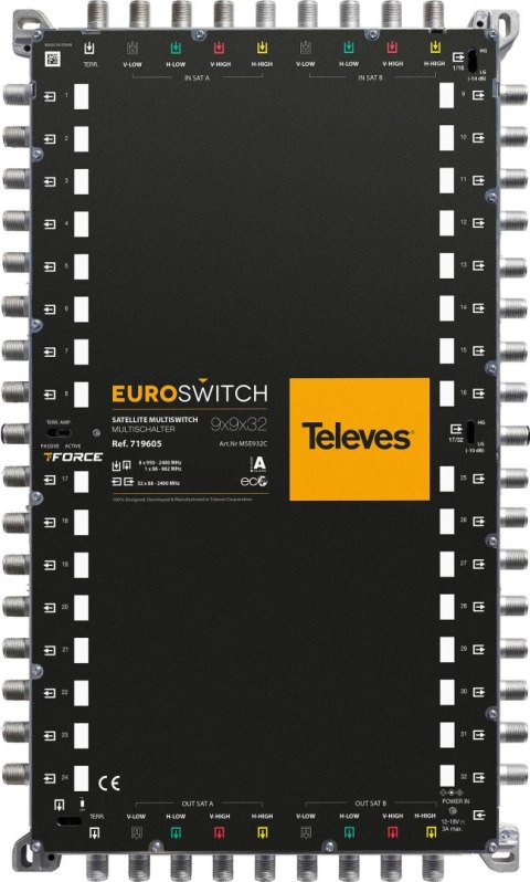 EUROSWITCH 9x9x32 "F" KOŃCOWY/KASKADA ref. 719605 TELEVES
