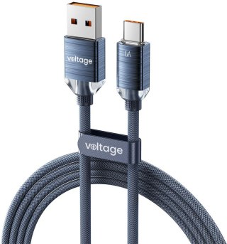 Kabel USB-A / USB-C Voltage PureCrystal 66W 200cm niebieski VOLTAGE