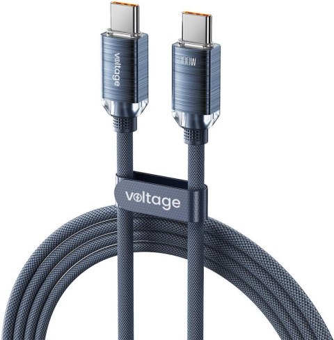 Kabel USB-C / USB-C Voltage PureCrystal 100W PD 100cm niebieski VOLTAGE