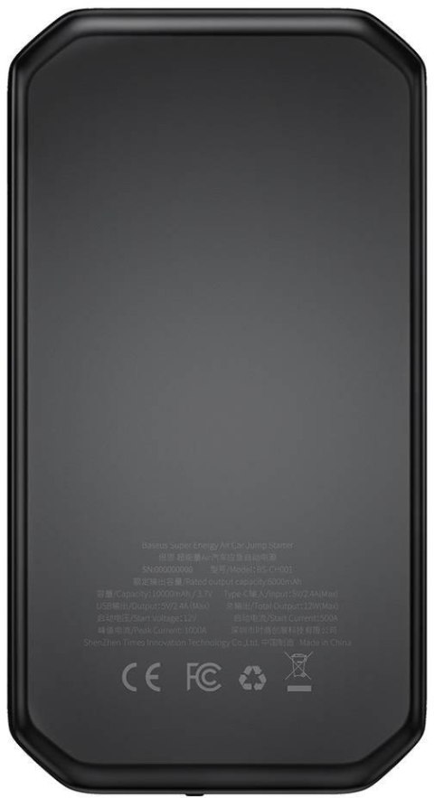 POWERBANK BOOSTER Baseus Max Car Jump Starter CGNL020101 10000mAh 12V 1000A + KABLE KROKODYLKI BASEUS