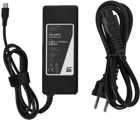 ZASILACZ ŁADOWARKA DO LAPTOPA UNIWERSALNA APPLE Green Cell PRO AD139P 20V 4,5A 90W USB-C GREEN CELL