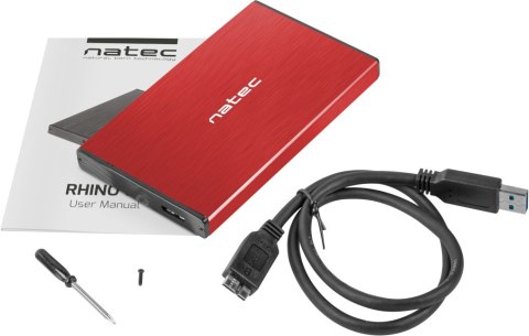 Zewnętrzna obudowa dysku Natec Rhino Go SATA 2.5cala USB 3.0 Czerwony NATEC