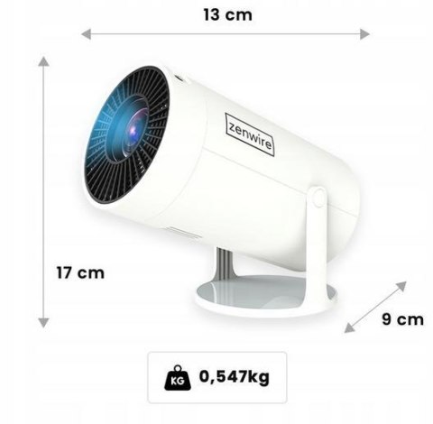 Przenośny Projektor Zenwire R1 Full HD Android Wifi Bluetooth Obrotowy ZENWIRE