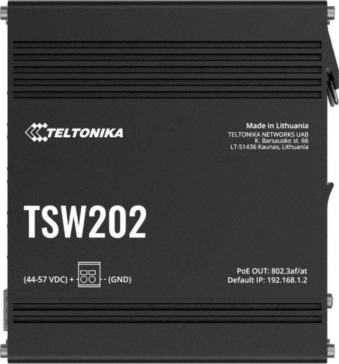 Teltonika TSW202 switch przemysłowy zarządzalny 8xFE 2xSFP PoE+ (TSW202000000) DIN TELTONIKA