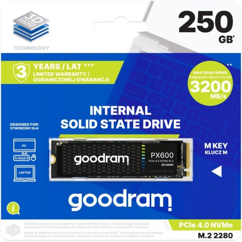 GOODRAM Dysk SSD PX600 250GB M.2 PCIe 4x4 NVMe 2280 GOODRAM