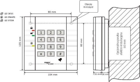 Zamek szyfrowy ROGER SL2000B ROGER