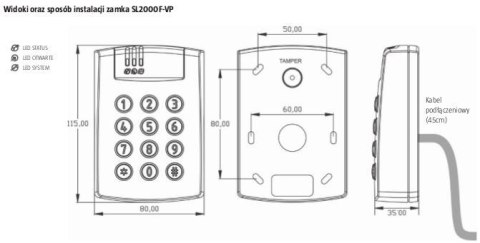 Zamek szyfrowy ROGER SL2000F-VP ROGER