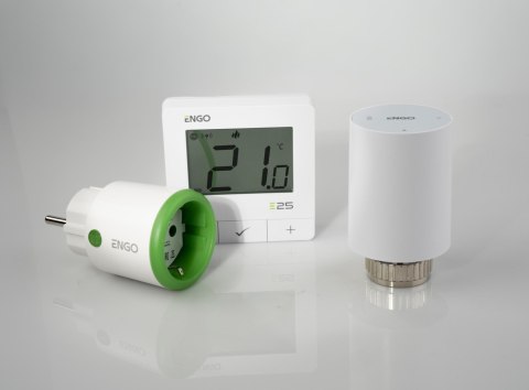 ENGO Controls Inteligentny zestaw ogrzewania Biały (E25-BATW + ETRV-M30 + EPlug WiFi) ENGO CONTROLS