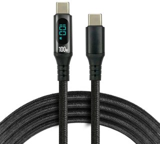 KABEL USB-C / USB-C LCD everActive CBB-1PD5L 100cm 20V 5A 100W EVERACTIVE