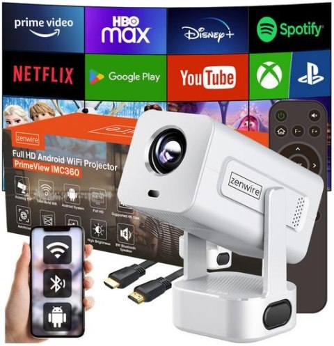 Mini Projektor Zenwire PrimeView IMC360 Android 13/WiFI/350/FULL HD ZENWIRE