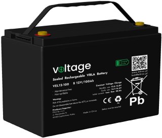 Akumulator AGM Voltage Long Life 12V 100Ah VEL12-100 (Żywotność 15 lat) VOLTAGE