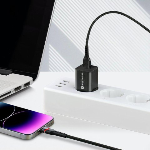 KABEL USB-A / Lightning Apple iPhone LED RGB everActive CBB-1IBR 100cm 2,4A EVERACTIVE