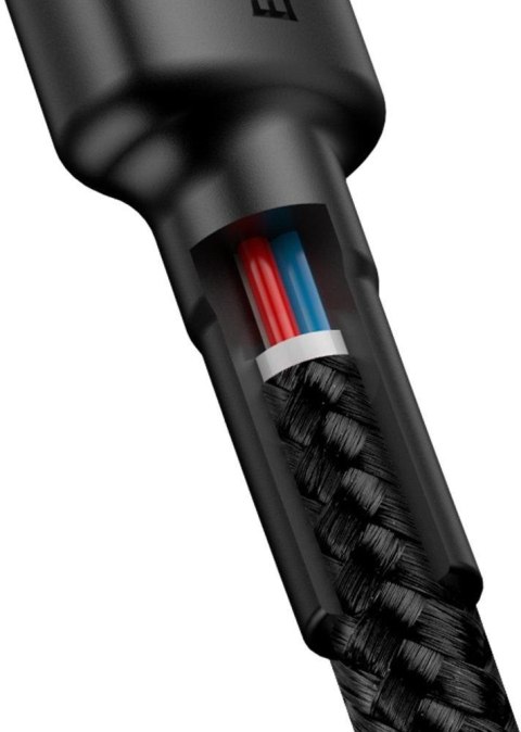 KABEL USB-C / USB-C Baseus Cafule CATKLF-HG1 200cm 60W 3A PD 2.0 QC 3.0 CZARNO-SZARY W OPLOCIE BASEUS