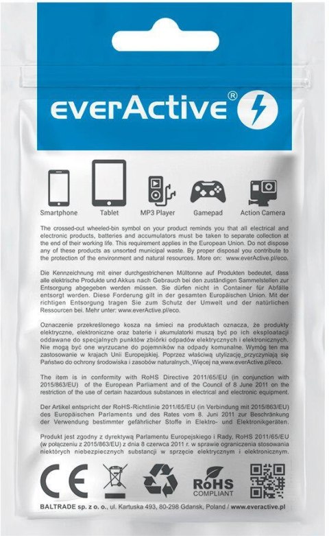 KABEL USB-C / USB-C RGB LED everActive CBB-2PDR 200cm 3A EVERACTIVE